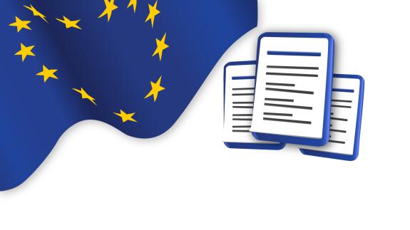 Flaga Unii Europejskiej i pliki dokumentów