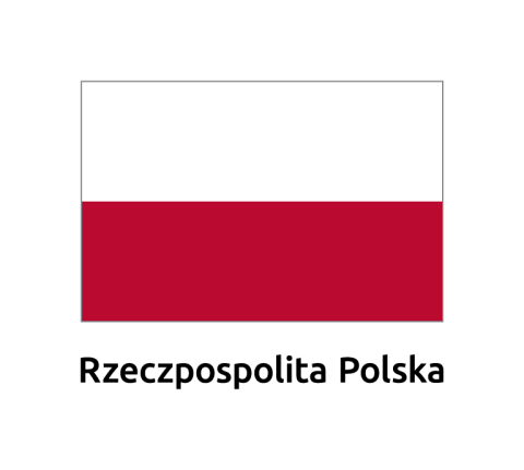 Mobilny znak barw Rzeczpospolitej Polskiej składający się z sygnetu (flaga Polski) oraz logotypu występującego na dole sygnetu (napis Rzeczpospolita Polska)