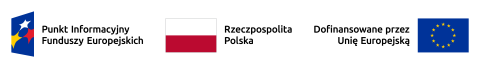 Zestawienie znaków skałdające się ze znaków Punkt Informacyjny Funduszy Europejskich, znaku barw Rzeczypospolitej Polskiej oraz znaku Unii Europejskiej