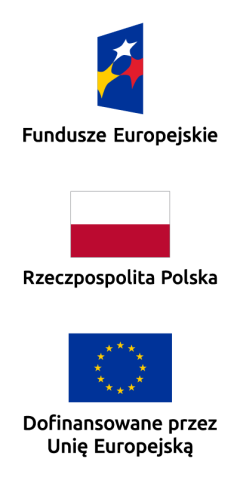 Zestawienie znaków - układ uzupełniający pionowy składający się ze znaku Funduszy Europejskich, znaku barw Rzeczpospolitej Polskiej oraz znaku Unii Europejskiej