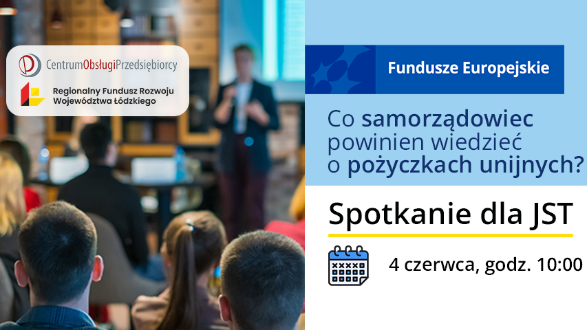 Baner informujący o spotkaniu dla JST 4 czerwca